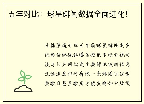 五年对比：球星绯闻数据全面进化！